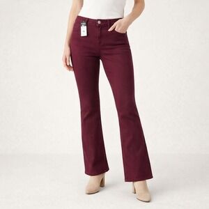 Express Bootcut Jeans Womens Size 4 Wine Burgundy Stretch Denim Mid Rise NWT